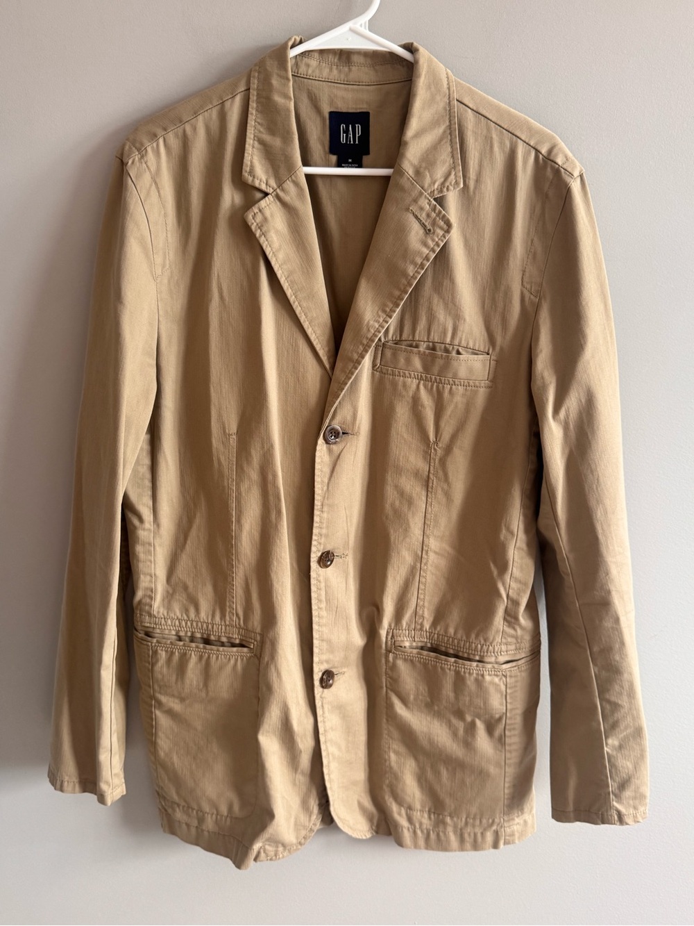 GAP Men’s Medium Khaki Tan 100% Cotton Unstructured Blazer Jacket